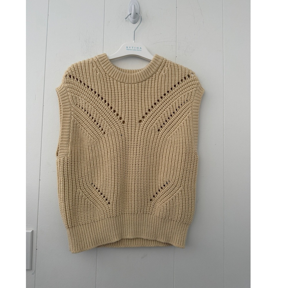 Madewell Mariella Pointelle Sweater Tee Tan Beige NJ838 XS